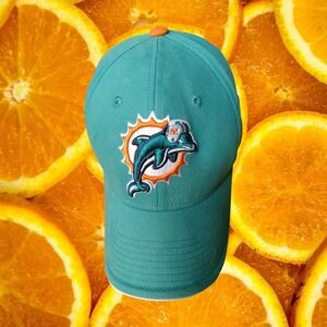 Reebok NFL Miami Dolphins Baseball Cap Teal Orange Fitted‎ One Size Fits All Men
